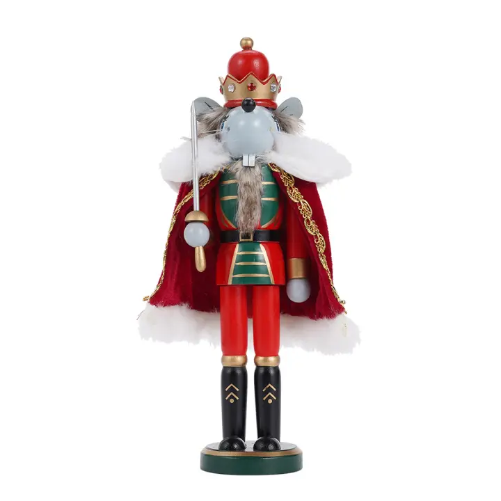 Nutcrackador De Madera 30CM Soldado Figura Artesanal Decoración De Navidad Para Escritorio Casa Regalo Para Niños - 1