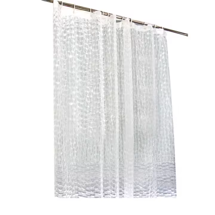 Cortina de Ducha Transparente 180x200cm - Antimoho Impermeable con 12 Anillas para Baño - 1