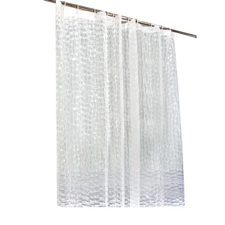 Cortina de Ducha Transparente 180x200cm - Antimoho Impermeable con 12 Anillas para Baño - 1