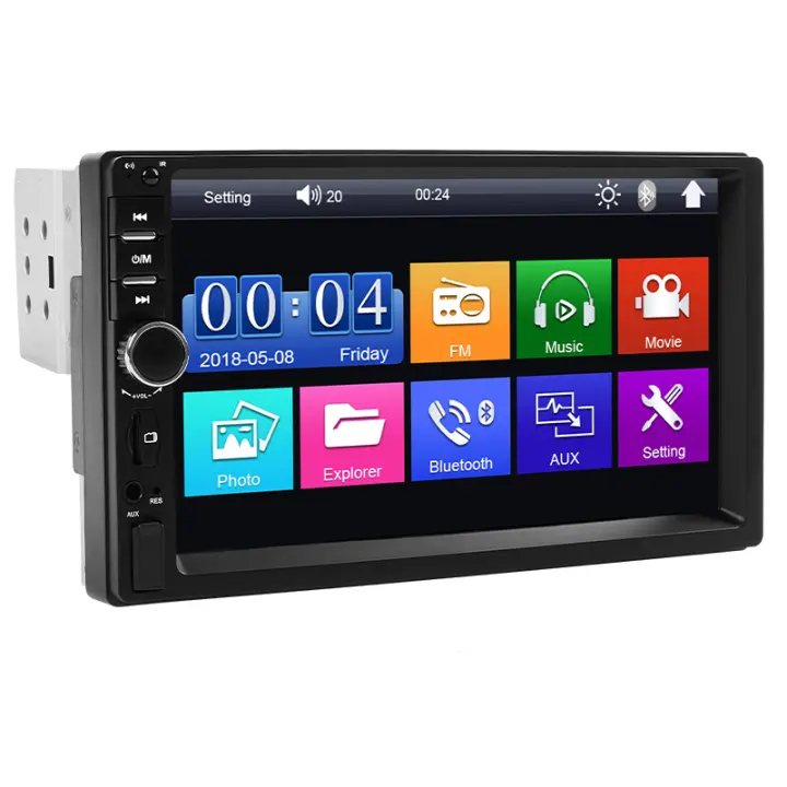 Reproductor Multimedia Para Coche Hippcron 7 Pulgadas 1 DIN Radio MP5 Pantalla Táctil FM Entrada Auxiliar USB Línea De Espejo BT5.0 Universal - 1