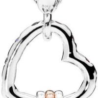 Charm de corazones de amor en oro rosa y plata compatible con pulseras Pandora Moments, regalo para niñas, mujeres, novias, esposas, familias, tías, hijas, día de la madre, amantes, San Valentín, cumpleaños - details 0