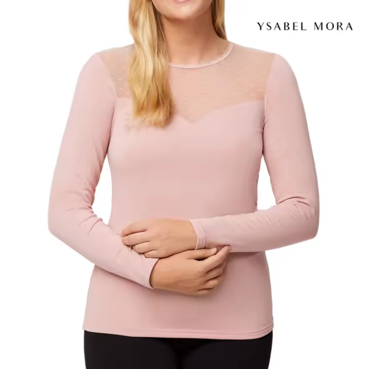 YSABEL MORA - 70015 Camiseta mujer térmica con plumetti - 1
