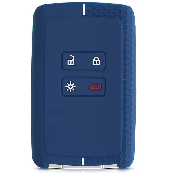 AUTOZOCO Funda Silicona Mando Llave del Coche 4 Botones Compatible con Renault Y Dacia - Funda TPU - Protege Llaves Compatible con Dacia y Renault - Azul Oscuro - 1