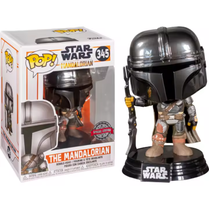 Funko Mandalorian Chrome 345 Mando Din Djarin  EXclusiva Special Edition Star Wars - 1