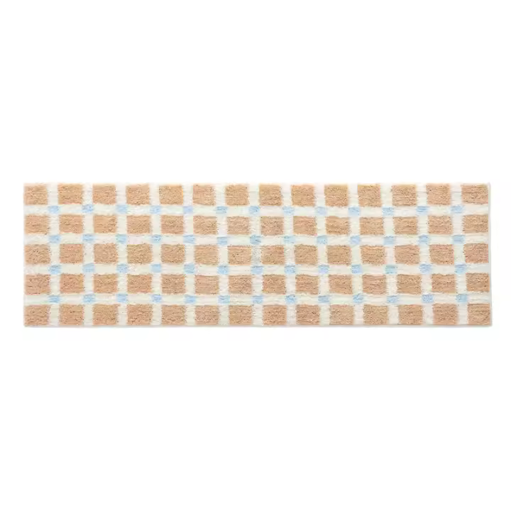 Alfombra De Baño Geométrica Tufting Suelo Suave Para Dormitorio Y Sala De Estar Alfombrilla Aestética Moderna Y Sencilla Para El Hogar - 1