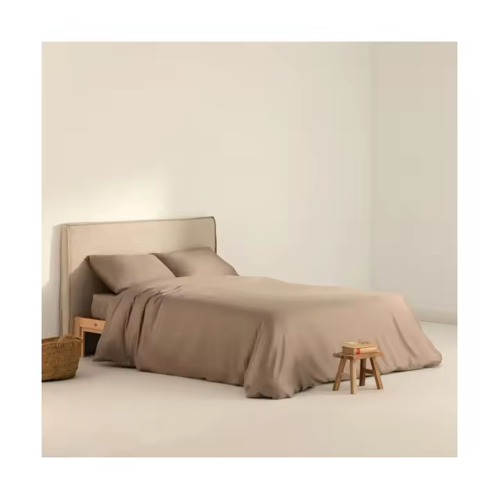 BL Belum Funda Nórdica Satén 300 Hilos Greige - Juego de Sábanas y Almohadas - 1