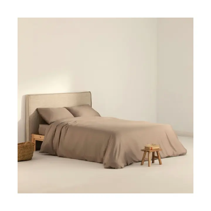 BL Belum Funda Nórdica Satén 300 Hilos Greige - Juego de Sábanas y Almohadas - 1