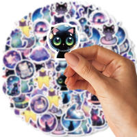 Pegatinas Tema Gato Estrellado 46pcs PVC Impermeables Para Decoración De Portátil Botella Y Maleta Accesorios Creativos Para Jóvenes De 14 Años O Más - details 3
