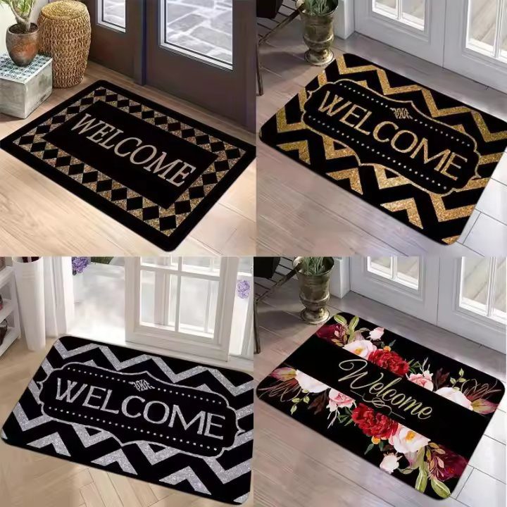 Alfombra Decorativa Con Estampado De Letras Antideslizante Fácil De Limpia Alfombra De Area Para Sala De Estar Oficina Lavable Alfombras De Puerta - 1