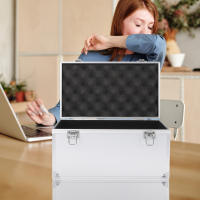 Alta Calidad Aluminio Suitcase Partes De Baño Organizador De Juguete Garage Almacenamiento Portátil Caja Metálica Con Cerradura Sin Esponja - details 0