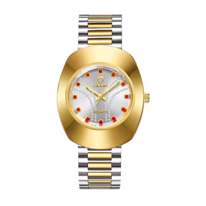 Reloj De Pulsera De Moda Para Mujeres Y Hombres Marca Japonesa Casual Reloj De Cuarzo Impermeable Acero Inoxidable Dorado - 1