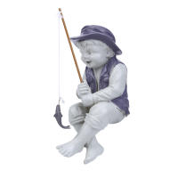 Estatua De Jardín Chico Pesca Resina Jardín Ornaments Divertido Escultura De Césped Decoración De Hogar 15*10cm - details 8