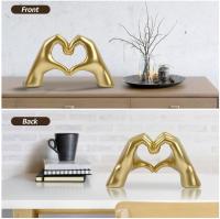 Escultura De Mano Y Corazón Dorado Para Sala De Estar Dormitorio Estilo Clásico Posmodernista Adorno Único Para Mujeres - details 2