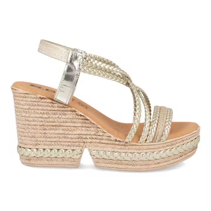 Sandalias de piel para mujer modelo Bda 1122 Oro con elastico made in Spain by Bda Shoes - 1