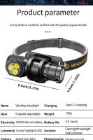 ESMARTER Linterna Frontal Mini 3LED Potente 3000LM Recargable Impermeable Para Camping Y Pesca Torcha De Cabeza Con Batería 18350 - details 14
