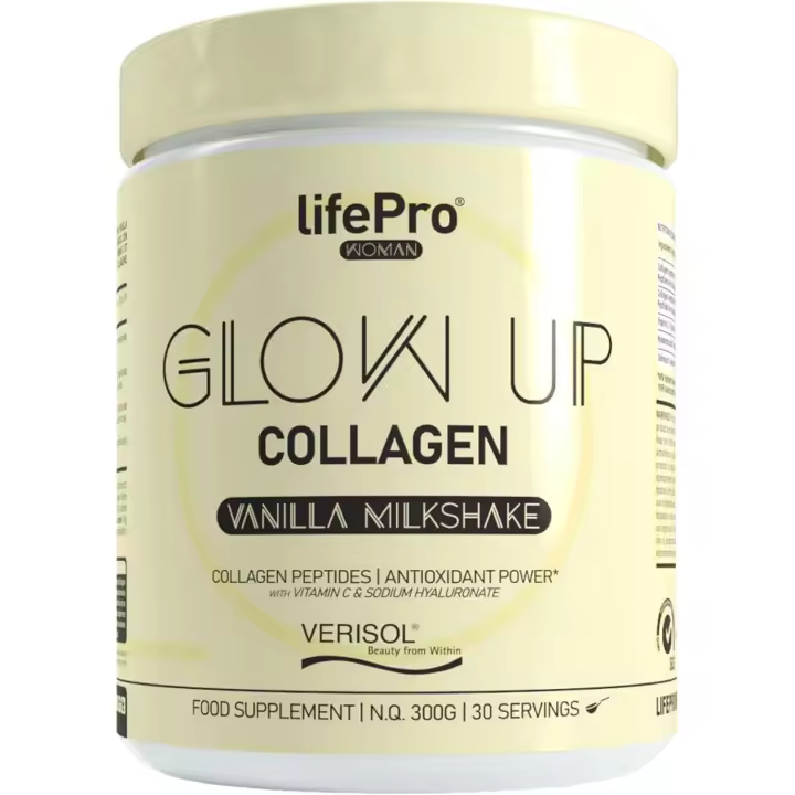 LIFE PRO NUTRITION COLLAGEN GLOW UP 300G | Péptidos de colágeno | Crecimiento con Colágeno Acido Hialurónico, Evita Caída del Cabello, Tratamiento Piel y Uñas con Verisol, Vitaminas para el Cabello Glow Up Beauty, Colageno Hidrolizado Puro - 1