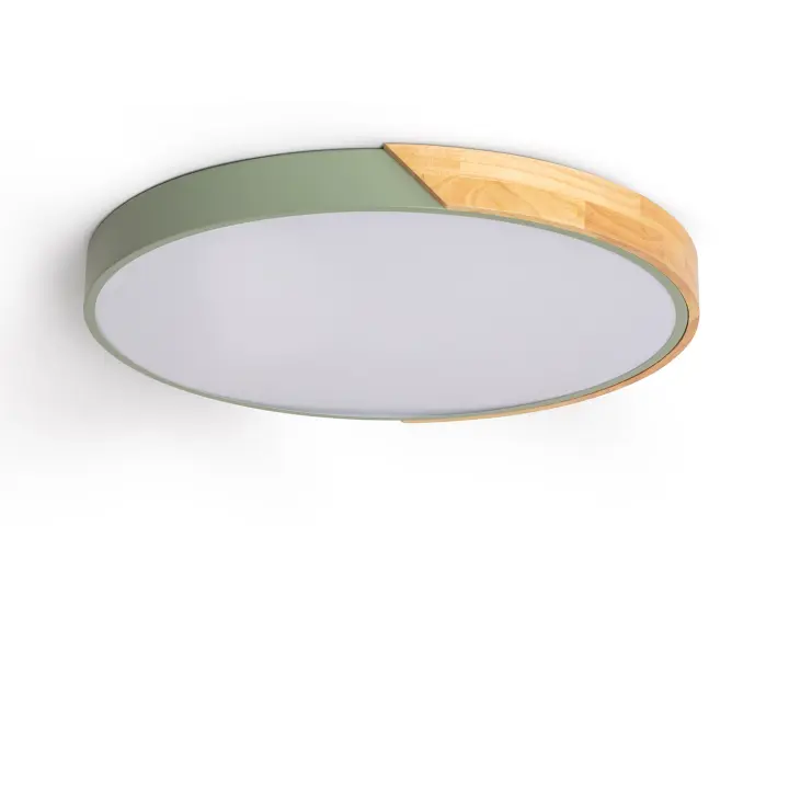 Ledkia Plafón LED Circular Madera Ø500 Mm 36W ILUZZIA - Selección de Temperatura de Color - 1