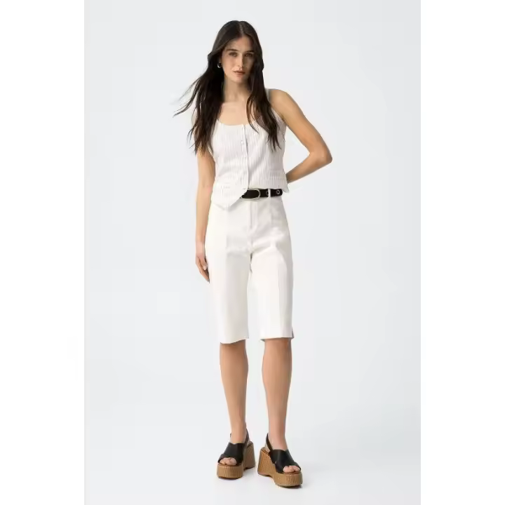 Faldas y shorts Jeans Marcas Mujer Otros modelos Ropa Tiffosi Tiffosi mujer  Jeans pirata -Tiffosi- Capri blanco - 1