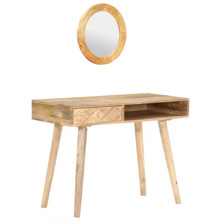 vidaXL Tocador de madera maciza de mango 100x50x76 cm - 1