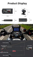 Cámara De Motocicleta DVR WiFi 1080P+1080P Visión Trasera Completa HD Impermeable Con GPS Grabador Negro Box Dual Lente - details 12
