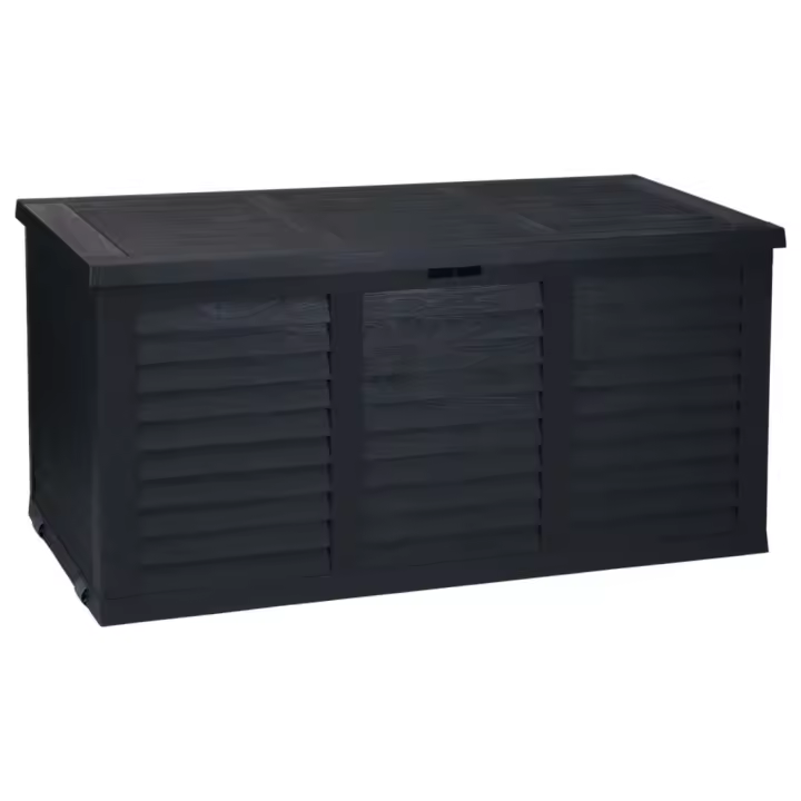 ProGarden Caja de almacenaje de jardín con ruedas gris oscuro 300 L - 1