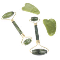 Juego De Masajeador De Rodillo De Jade Natural Y Tablero De Guasha Para SPA Herramienta De Masaje Facial Set De Cuidado De La Piel Del Rostro - details 4