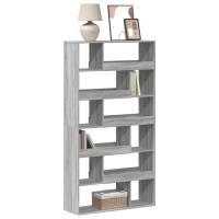 vidaXL Estantería de madera de ingeniería negra 100x33x187,5 cm en color Negro/Gris sonoma/Gris hormigón y más | almacenamiento funcional diseño moderno para baño dormitorio sala - details 1