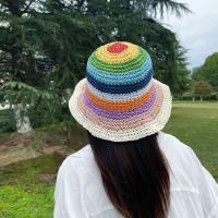 Nueva Gorra De Pescador De Playa Popular Para Mujer Hecha De Paja Artesanal Arco Iris Primavera Uso Al Aire Libre Regalo Para Dama - details 10
