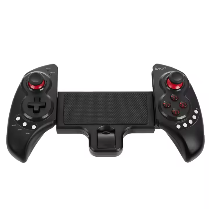 DAM Gamepad Bluetooth extensible, con stand central, para Smartphones, Tablets y PC 23x6x12 Cm. Color: Rojo - 1