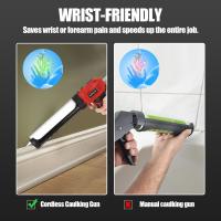 Pistola de calafateo inalámbrica, 10 Oz/300ml, pistola eléctrica de silicona con luz LED, 4 velocidades ajustables para batería Makita de 18V - details 3