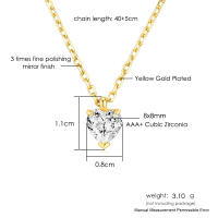 Collar Korean Minimalista Para Mujer En Color Oro Con Colgante De Corazón Y Lluvia De Cristal Joyería De Boda Regalo N481 - details 11