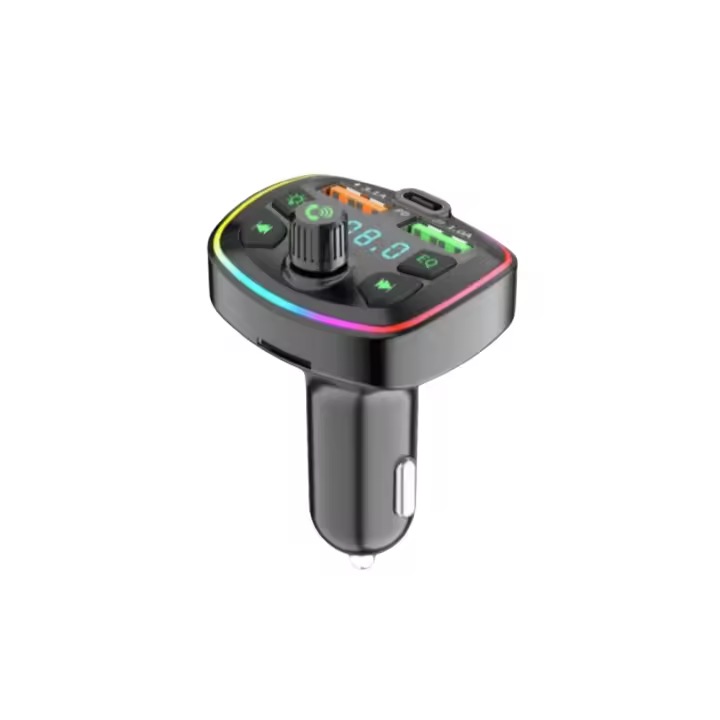 Cargador De Coche Q7 RGB Bluetooth 5.0 Transmisor FM Hands Free U Disk Mp3 Con Dos Puertos USB 3.1A Y Carga PD Técnica De Doble Ruta - 1