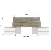 Meimon NEW DREAMS Conjunto de cabecero para cama de 135/150 cm y 2 mesitas con 2 cajones cada una, acabado en Roble Alaska y Blanco Artik, guías metálicas extraíbles, herrajes de fijación incluidos, estructura en melamina E1 y patas ABS ocultas - details 3
