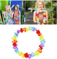 10 guirnaldas de leis hawaianas gruesos de primera calidad, Collares de Flores de Colores para decoraciones de luau, despedidas de Soltero, accesorios de Playa, Fiesta Tropical with flamencos - details 3