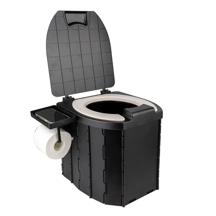 Inodoro plegable portátil para coche, caja de almacenamiento antiolores, plegable, para adultos, independiente, para viajes, emergencia - 1