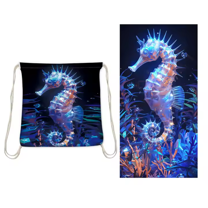 Bolsa integrada, mochila de almacenamiento portátil, toalla estampada, Toalla de baño - 1