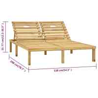 vidaXL Tumbona doble de madera de pino impregnada verde - details 7