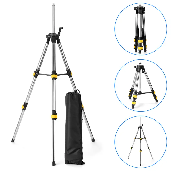 Trípode De Acero Inoxidable Extensible De 1.2M Con Ajuste De Tres Alturas Para Nivel De Láser Accesorios De Nivel De Burbuja - 1