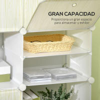 HOMCOM Armario Modular de Plástico Cajas de Zapatos con 12 Cubos Zapatero Organizador para Entrada Pasillo Dormitorio 125x32x125 cm - details 1