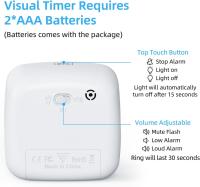 Temporizador visual with Luz Nocturna, temporizador de Cuenta regresiva de 60 minutos para niños y Adultos, temporizador Silencioso PARA EL Aula, temporizador Pomodoro with Patrón de Arcoíris para el hogar, - details 3