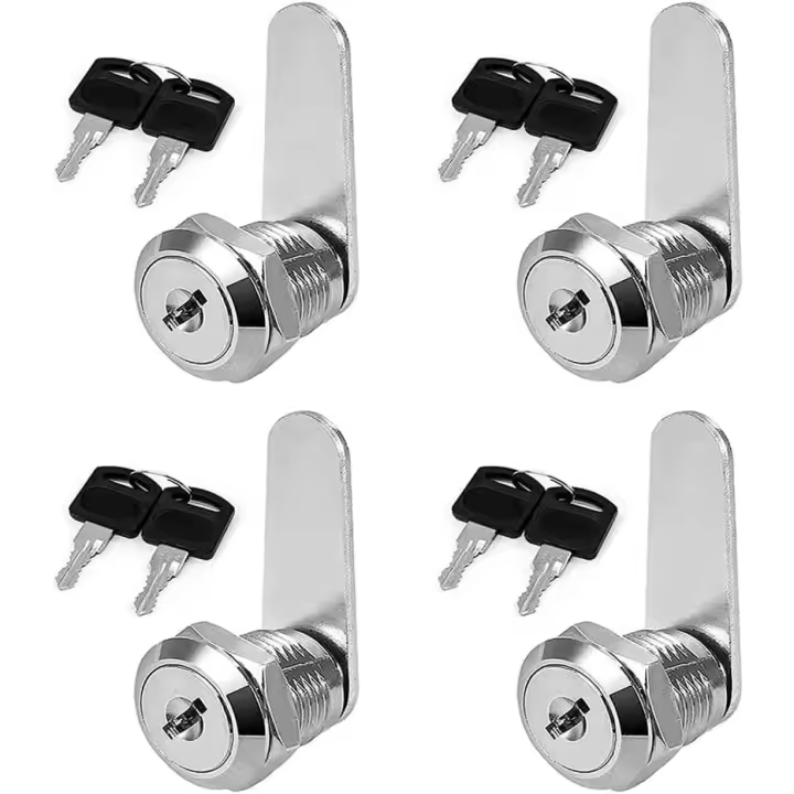 4 Piezas Cerradura Cylinder para Muebles, Cerradura para Buzón, Cerradura para Cajón de 25 Mm, Cerradura con Leva, Cada Cerradura tiene Llaves Diferentes, para Armaro, Cerradura para Muebles - 1