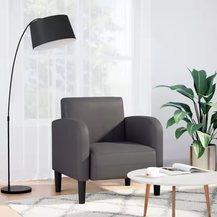 vidaXL Sillón con reposabrazos 54 cm cuero sintética en color Capuchino/Gris/Negro y más - 1