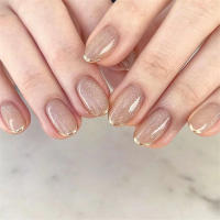 24Pcs Set Uñas Postizas De Acrílico Blancas Con Borde Ovaladas Adhesivas Fáciles De Usar Y Quitar Cubierta Total De Uñas - details 16
