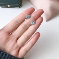 Mujer Plata de ley 925 Con Diseño huella Cristal Circonita - Regalo Ideal Aretes Aro Elegantes y Sofisticados Joyería de Moda - details 1