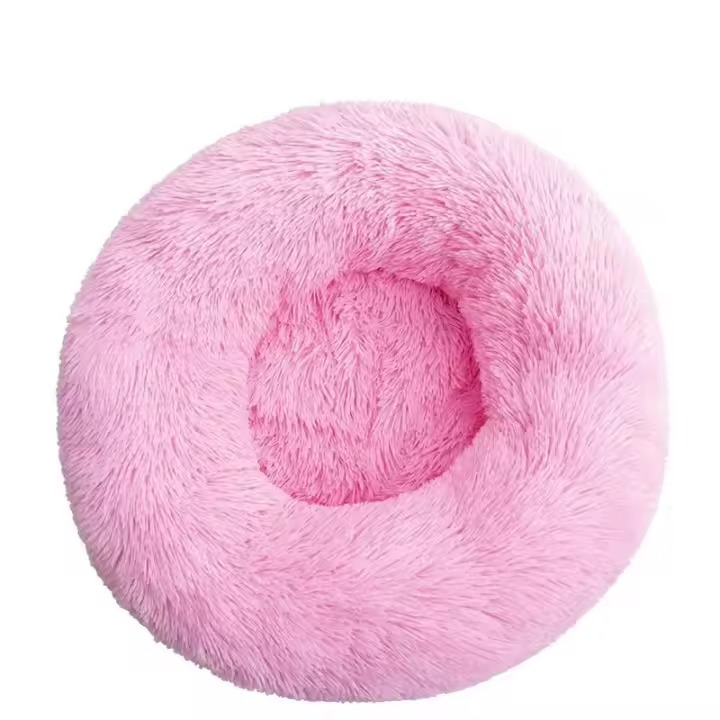 Cojín de cama para gatos, suave y lavable, esponjoso, para gatos y perros (rosa intenso, 40 cm), Sunny - 1