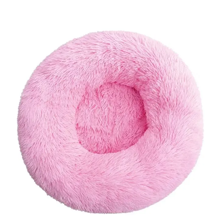Cojín de cama para gatos, suave y lavable, esponjoso, para gatos y perros (rosa intenso, 40 cm), Sunny - 1