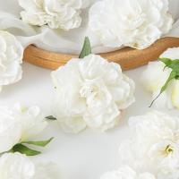 Flores Artificiales De Seda Con Borde Carbonizado Y Peonías Para Decoración De Ropa Boda Cabello Librería Hogar Y Uso Diario Pack De 5/10 - details 1