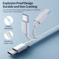 Cable De Carga Rápida USB C a Tipo C 100W Para iPhone 15 plus pro Max Samsung Moto Huawei Honor Realme iQOO Dual Tipo-C De Doble Conector - details 3