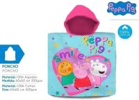 Poncho toalla niños 100% algodon de Peppa Pig, Toalla de Playa Infantil de  Peppa Pig con Capucha Toalla de Baño Poncho Toalla Poncho para Niñas Niños de 2 a 8 años de 60cm x 60cm, 300gsm - details 2