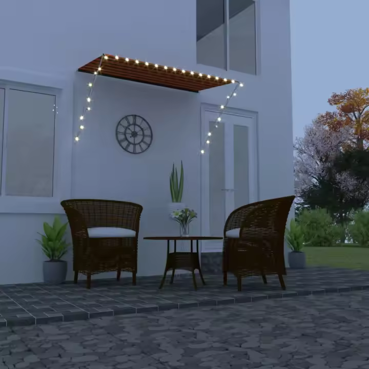 vidaXL Toldo retráctil con LED naranja y marrón 250x150 cm - 1